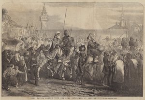 コンスタンティノープルでのカーラ・ファティマ・ハヌーンと彼女のクルドの騎兵隊（彫刻作品 作： English School