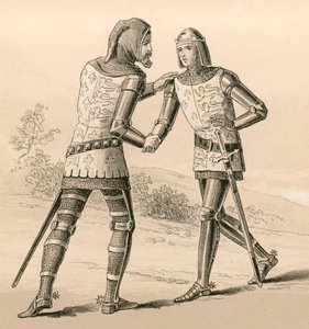 クレシーの戦いの後、エドワード3世が息子の黒王子に挨拶 作： English School