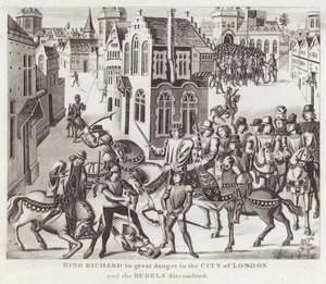 ロンドン市のグレートデンジャーにいるリチャード王と反乱軍 作： English School
