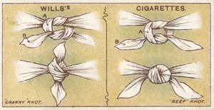 ウィルズシガレットカードの応急処置シリーズのノット、No.6、1913 作： English School