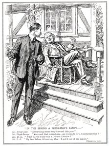 LLoyd George and Bonar Lawが1920年2月の総選挙の見通しについて話し合う 作： English School