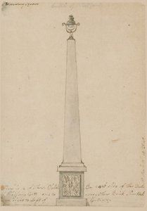 1799年に撤去されたロンドンのベッドフォードハウス近くのランプ 作： English School