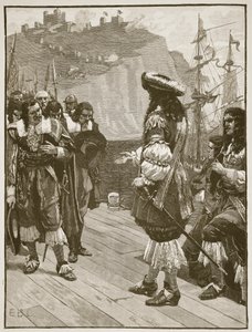 1660年5月26日、ドーバーでのチャールズ2世の着陸、カッセルズのイラスト入りイングランドの歴史（セピア写真）