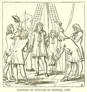 オレンジのウィリアムの上陸、1688 作： English School