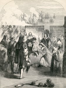 ヘンリエッタ王女の着陸、ジョンカッセルズイングランドの歴史を描いたイラスト、1857年 作： English School