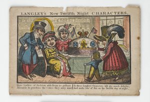 Langleys New Twelfth Night Characters Envelope、1818（手描きの彫刻） 作： English School
