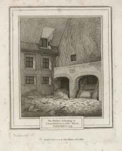 レザーセラーズホール、ビショップスゲートストリート。 1799年に解体 作： English School