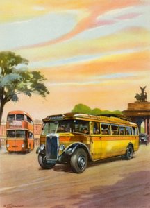 ロンドンからグラスゴーへ（カラーリトグラフ） 作： English School