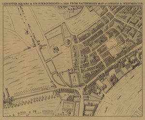 1658年のレスタースクエアとその周辺 作： English School