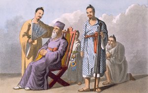 ルーチェワンチーフアンドアテンダント、1820年（アクアチント色） 作： English School