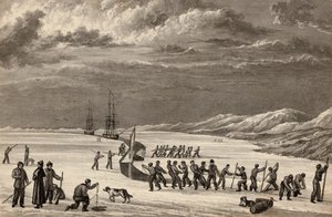 ウィリアムパリー中尉の最初の航海：HMSヘクラとHMSグリッパーの乗組員、1819年冬の港に進入