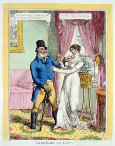 ロッジング・トゥ・レット、パブ。1814年（手彩色彫刻 作： English School