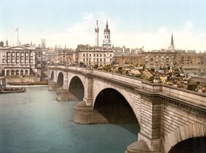 ロンドン橋（手彩色写真） 作： English School