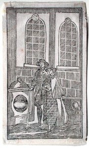 ロンドンストーン、キャノンストリート、1700年頃（木版画） 作： English School