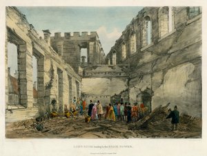 ブリックタワー、ロンドンタワーの火、1841年につながる長い部屋 作： English School