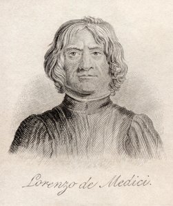 1825年に出版された「クラブの歴史辞典」からのロレンツォデメディチ 作： English School