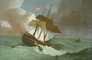 1825年頃の東インド人「ケント」号の遭難（カラー写真 作： English School