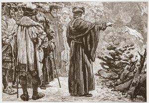 Luther Burning the Popes Bull、James Aitken Wylie（1808-1890）によるThe Protestantismの歴史のイラスト、パブ。 1878 作： English School