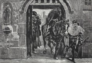 アウグスブルクから逃げるルター、ジェームズエイトケンワイリー（1808-1890）によるパブのプロテスタンティズムの歴史のイラスト。 1878 作： English School