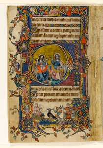 MS 1-2005、Fol。 161v：父と息子、Macclesfield Psalter、サラムの使用、イーストアングリア、1330年頃から歴史的イニシャル 作： English School