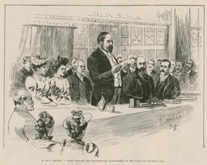 Mエミールゾラがロンドンのリンカーンズインのホールで研究所の前で論文を読んでいる 作： English School
