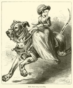 犬に乗るマドモアゼル・ミニー(彫刻) 作： English School
