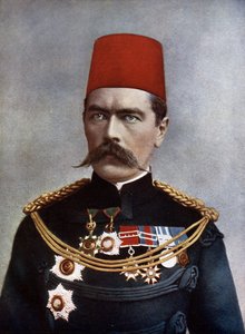 ハルツームとブルームのホレイショ・ハーバート・キッチナー少将（1850-1916）、チャールズ・N・ロビンソンによる「軍の有名人」のイラスト、1900年に出版（カラーリソ） 作： English School