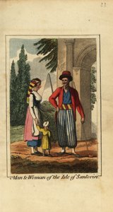 ギリシャ・サントリーニ島の男と女 作： English School
