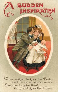 看護師にキスする男