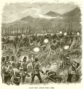 Maori War: Attack upon a Pah  作： English School