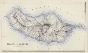 地図マデイラ島、G・H・スワンストン著、エジンバラ（カラーリトグラフ）。 作： English School