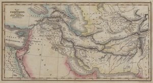 ノア、アブラハム、イスラエルの王たちの歴史に登場する国々の地図（彩色された彫刻版 作： English School