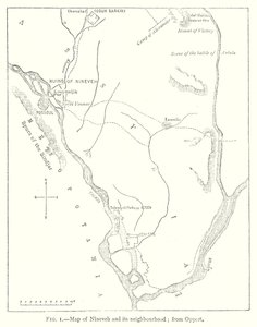 ニネヴェとその近郊の地図；オッパート（版画）より 作： English School