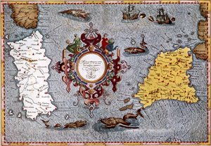 サルデーニャとシチリアの地図、プトレマイオスの「ジオグラフィカ