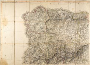 ウェリントン公が使用したとされるスペインの地図 作： English School