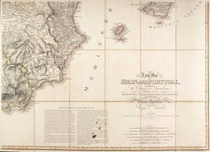 ウェリントン公が使用したとされるスペインの地図 作： English School