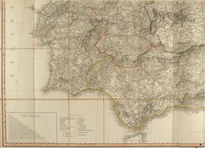ウェリントン公が使用したとされるスペインの地図 作： English School