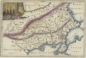 トラキアの地図（カラー彫刻） 作： English School