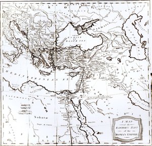 「ローマ帝国の衰退と崩壊の歴史」第6巻（エドワードギボン作、1808年）のローマ帝国東部の地図