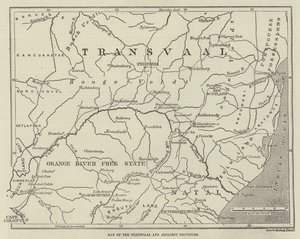 トランスヴァールおよび隣接州の地図（エングレーヴィング） 作： English School