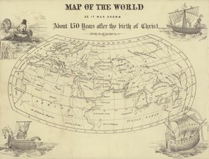 キリスト誕生から約150年後の世界地図（版画） 作： English School