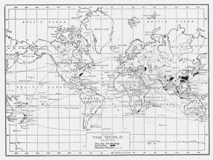 お茶の生産国を示す世界地図 作： English School