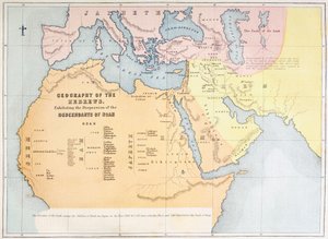 ヘブライ人の地理とノアの子孫の分散を示す地図