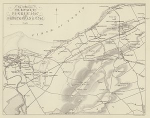 ピンキー1547とプレストンパン1745の戦いを説明する地図 作： English School