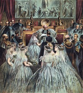 プリンス・オブ・ウェールズ（イギリス王エドワード7世となる）（1841-1910）とデンマークのアレクサンドラ（Alexandra Caroline Marie Charlotte Louise Julie of Schleswig-Holstein-Sonderburg-Glucksbourg）（1844-19）の結婚 作： English School