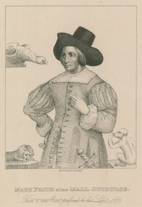メアリーフリス、別名Moll Curpurse、彼女の人生の前に付けられた珍しい版画、1662年 作： English School