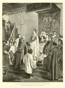 ブリュッセルの特権を尊重することを誓うブルゴーニュのマリア、1477年 作： English School