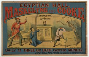 1880年頃のエジプトホールでのマスケリンとクック（カラーリソ） 作： English School