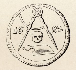 メーストリヒトの大工のフリーメーソンのシール、1682年、「フリーメーソンの歴史、第II巻」、トーマスC.ジャック、ロンドン、1883年発行