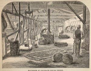 Coldbath Fields Prisonのマットルーム、ロンドンの刑務所刑務所のイラスト、Henry MayhewとJohn Binnyによる刑務所の生活の情景。 1862 作： English School
